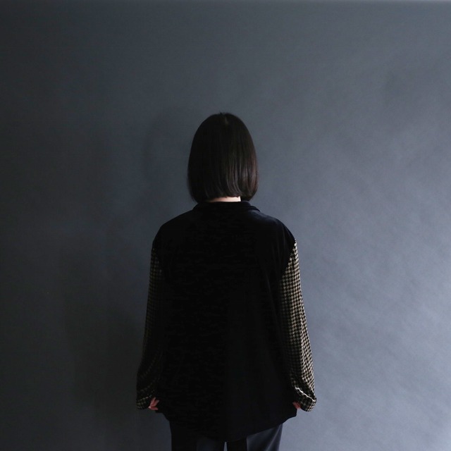 switching multi velours pattern l/s shirt