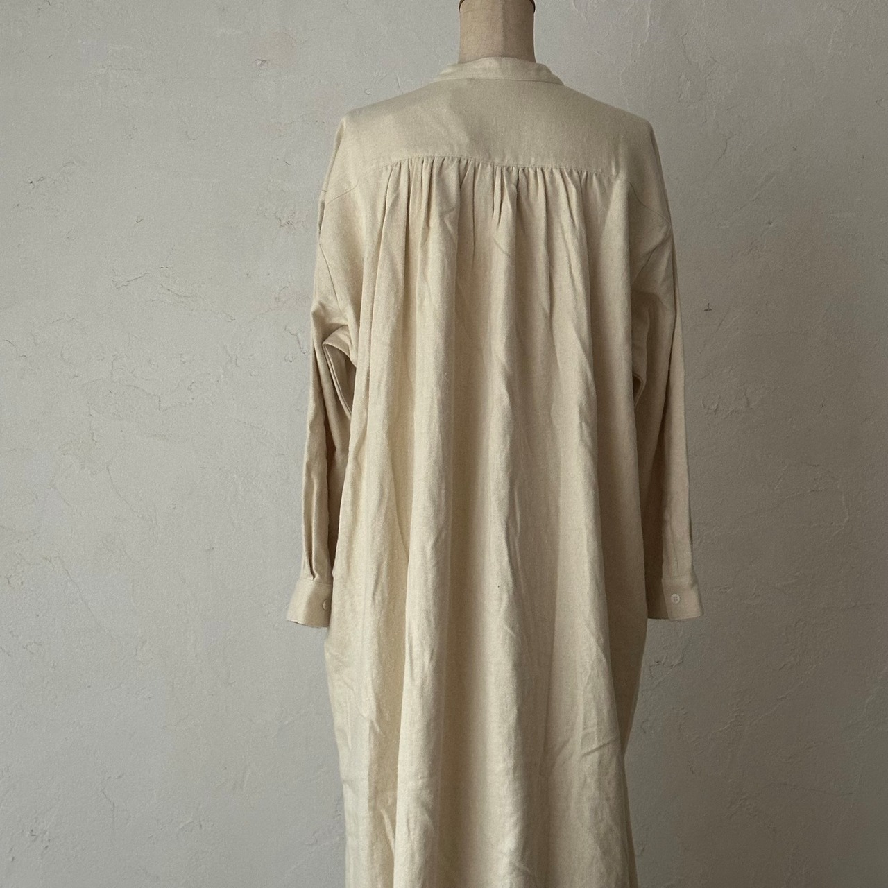 A HOPE HEMP | フランネルチャイナロングシャツワンピース Flannel China Long Shirts OP
