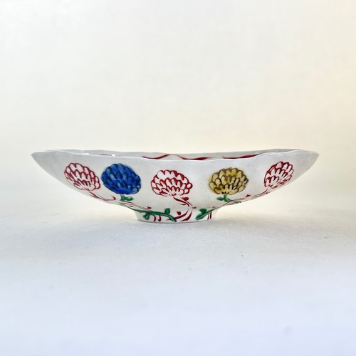 志野赤絵立花舟鉢【榛澤宏】