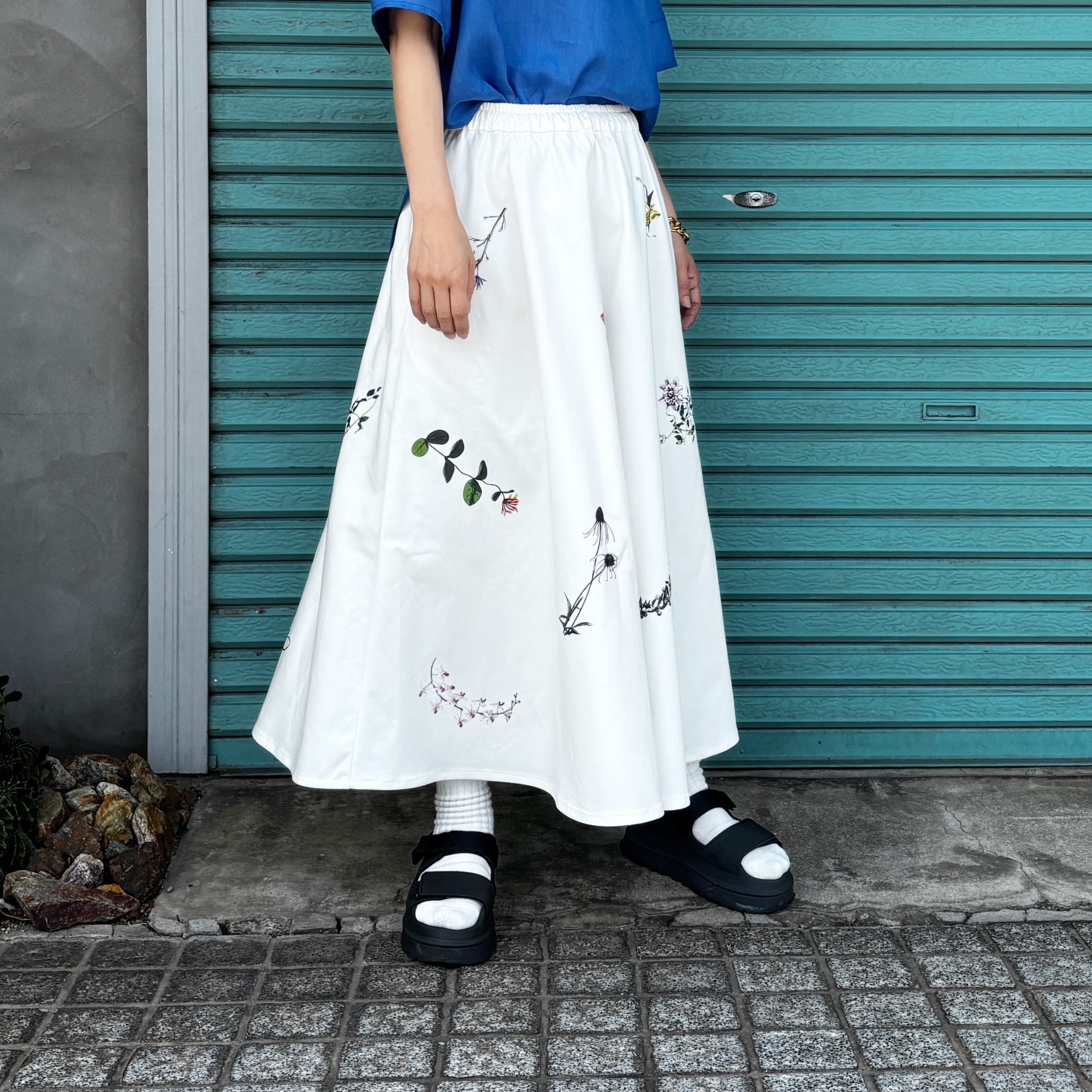 【Botanical Garden White Denim / Skirt】