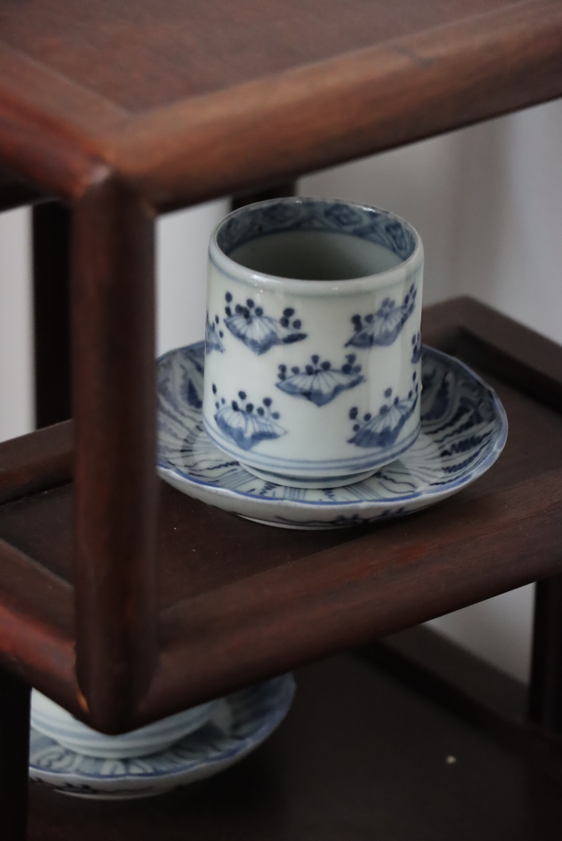 伊万里焼染付海辺風景図豆皿9枚 [B24940]