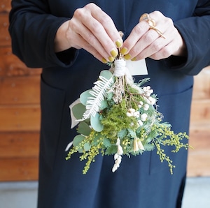 hiba "Green Mimosa Mini Swag" ヒバ グリーンミモザのミニスワッグ