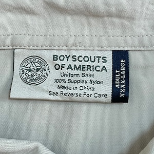 【BOYSCOUTS OF AMERICA】ワークシャツ 長袖シャツ 刺繍 ワッペン 星条旗 4XL 超ビッグサイズ  ボーイスカウト US古着