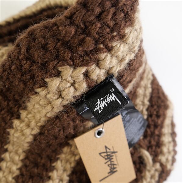 STUSSY Swirl Knit Bucket Hat BROWN STUSSY Swirl Knit Bucket Hat