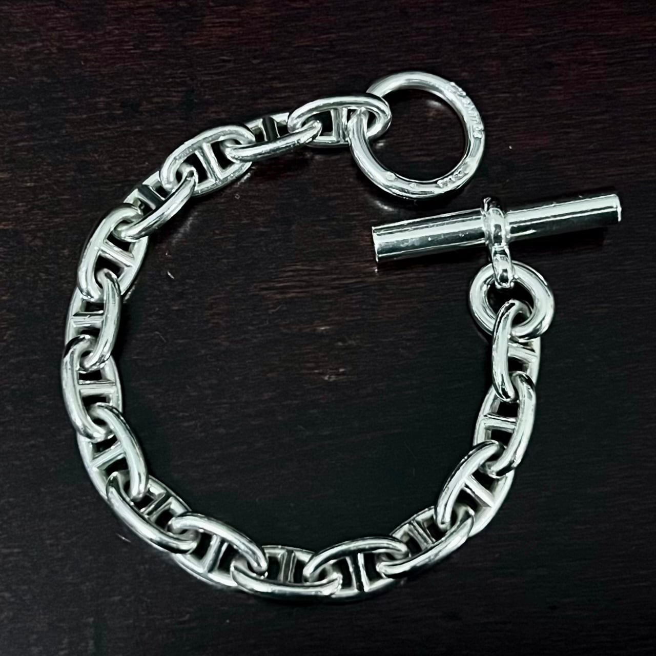 VINTAGE HERMES Chaine d'Ancre Bracelet MM 16 Links Sterling Silver