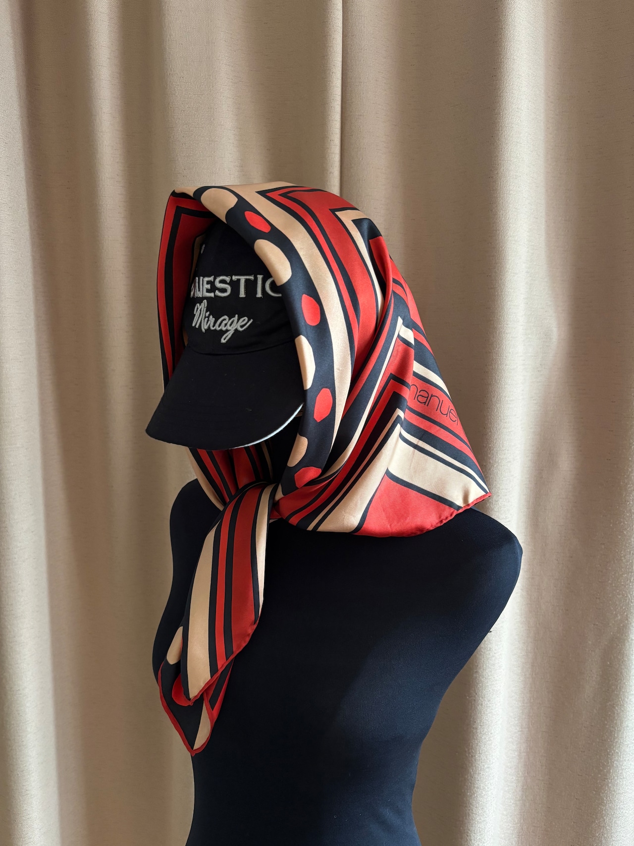 polka dot rétro silk scarf-5151-8