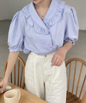 《即納商品》urban blouse (ivory / blue)