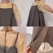 ラウンドヘムリネンタッチcamisole/トープグレー