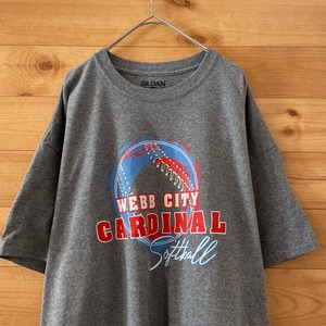 【GILDAN】ソフトボール webb city cardinal プリント Tシャツ XL ビッグサイズ US古着