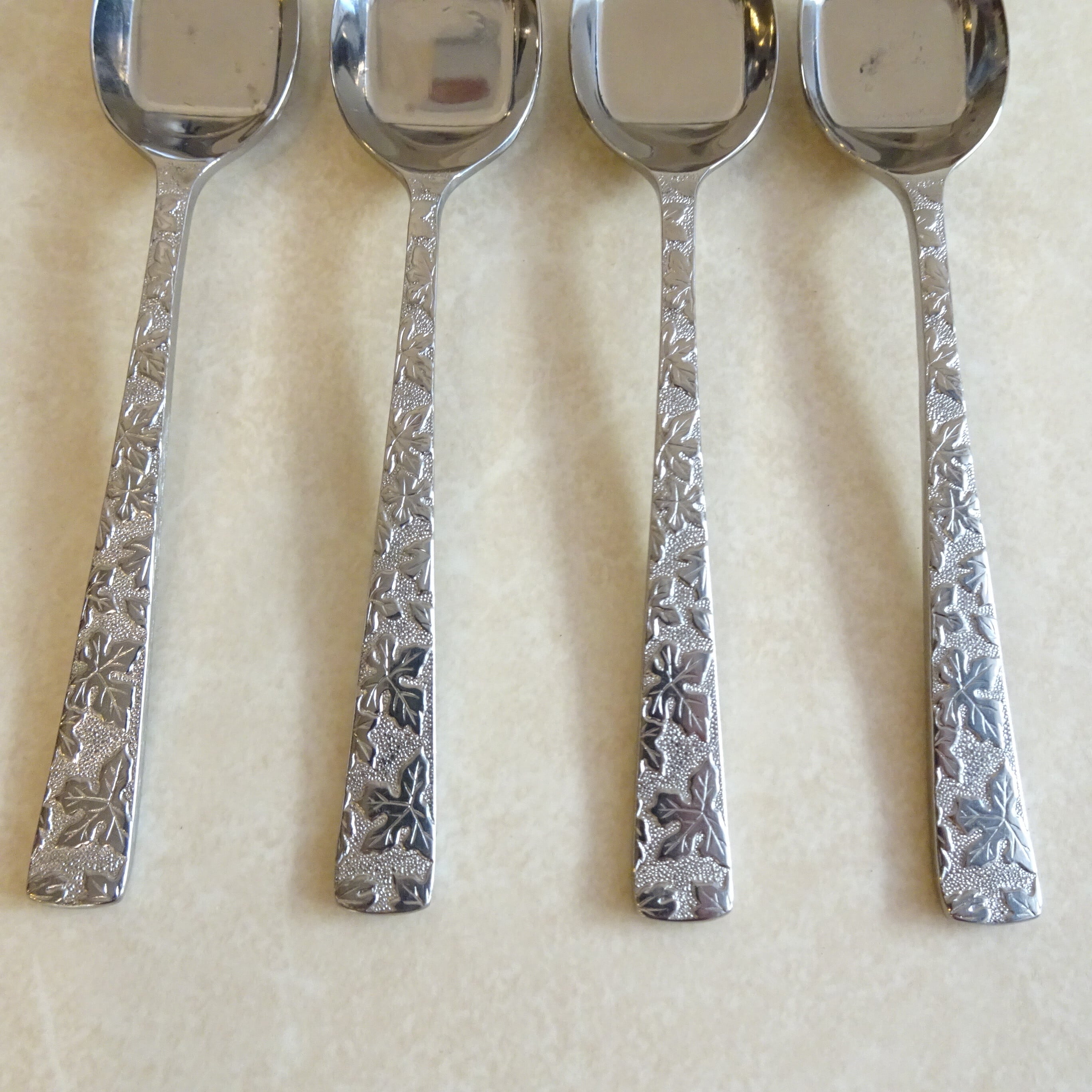 カフェロワイヤルスプーン4本セット（未使用・シルバー葉っぱ） | 純