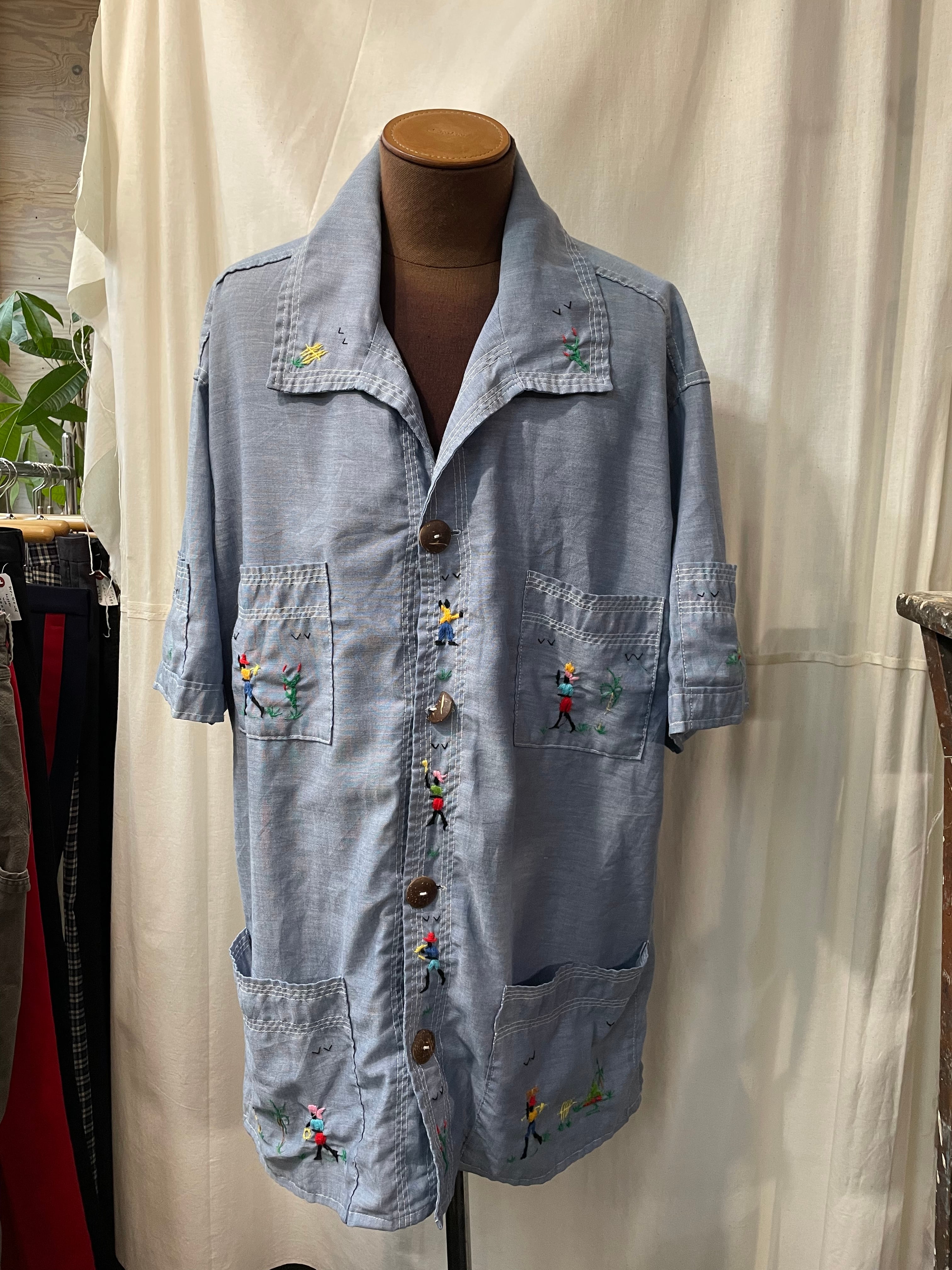 70's vintage L'ESCALEシャンブレーシャツ 手刺繍 | used 70's vintage L'ESCALEシャンブレーシャツ 手刺繍 | used