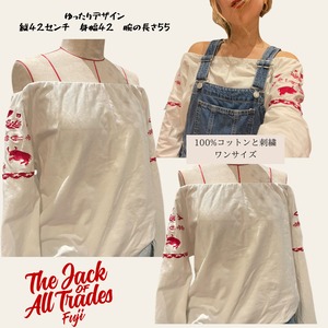 コットン刺繍オフショルダー