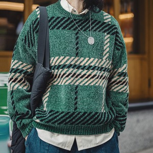 Crew-neck Knitted Pullover Sweater / クルーネック ニット プルオーバー セーター