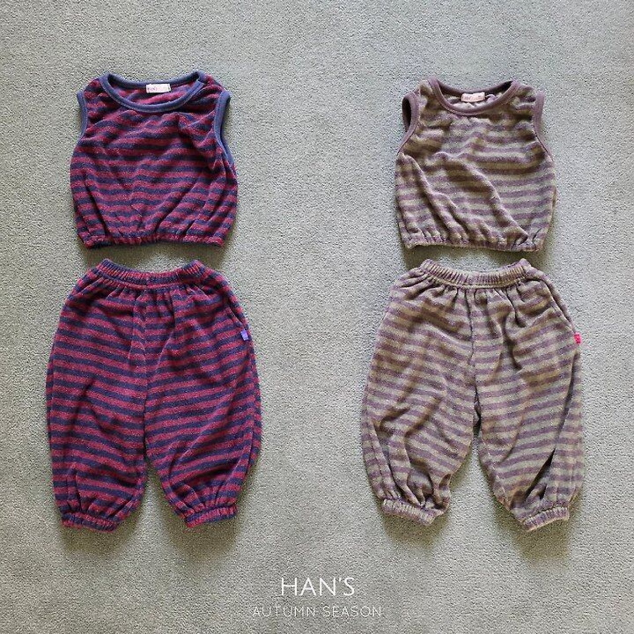韓国子供服 / 26Autumn / 〖取寄〗Hans / テリーボーダーパンツ / キッズ服 / ジュニア服 *XS~JM*