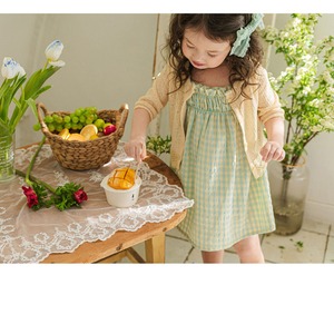 夏チェック柄キャミソールワンピース