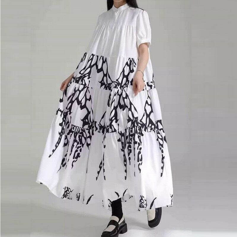 ドッキングプリントワンピース A0219