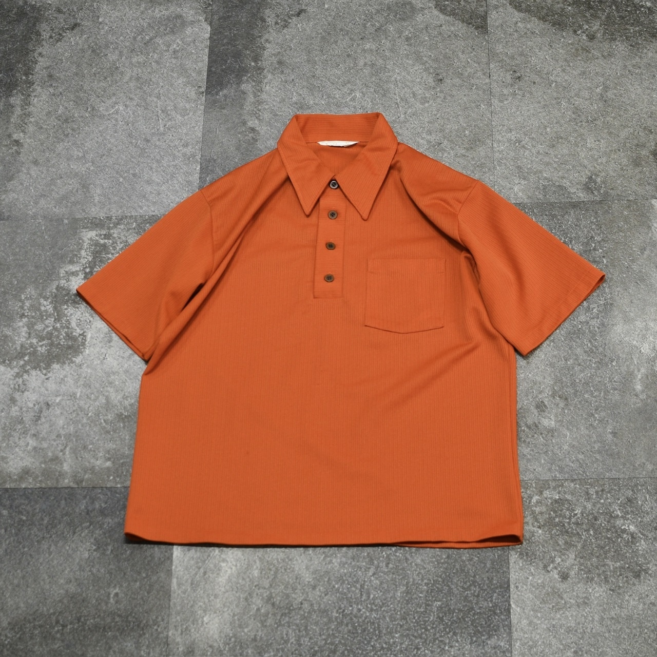 70's design pullover shirt orange