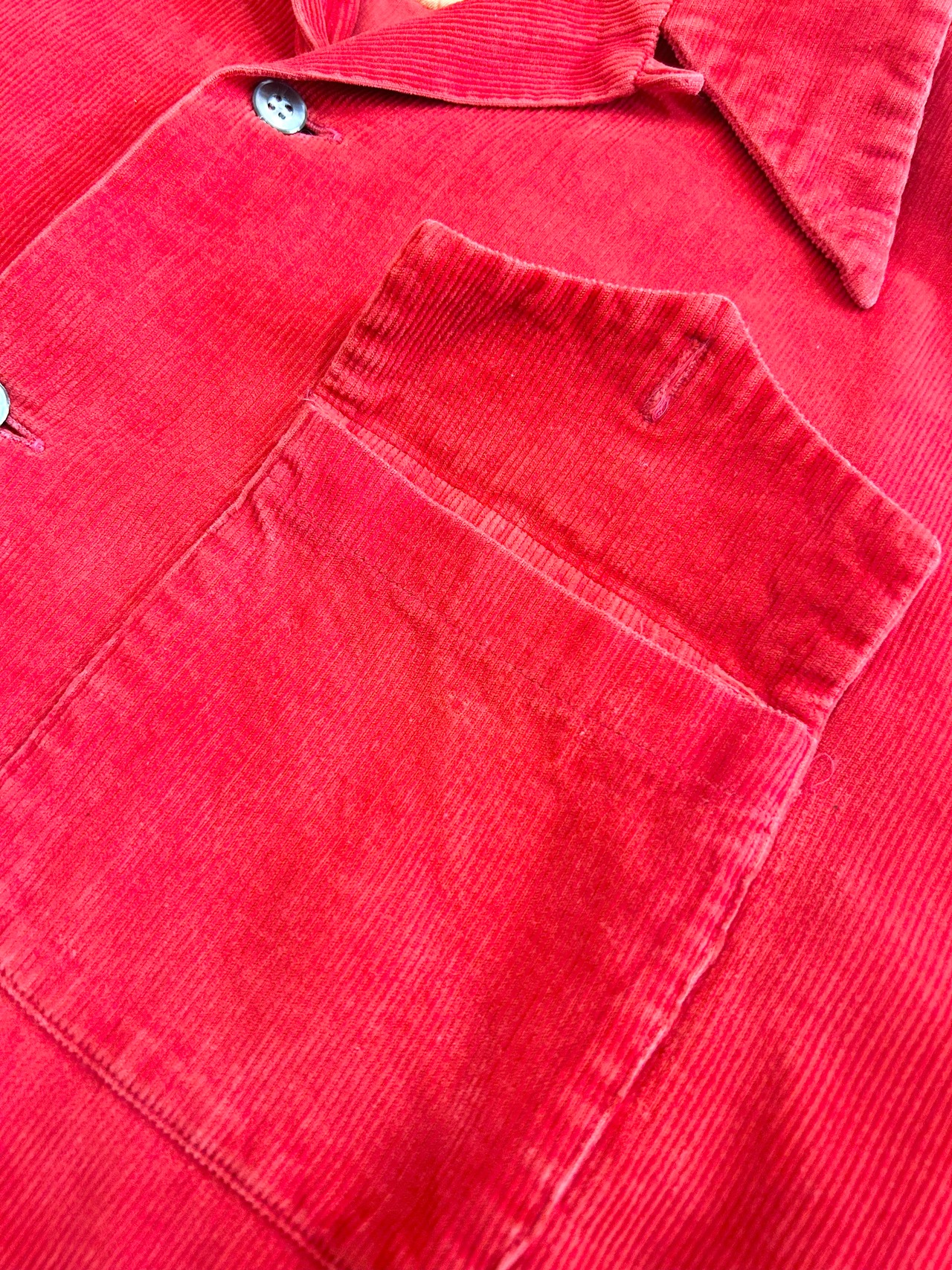 40s MOHAWK CORDUROY OPEN COLLAR SHIRT Size L