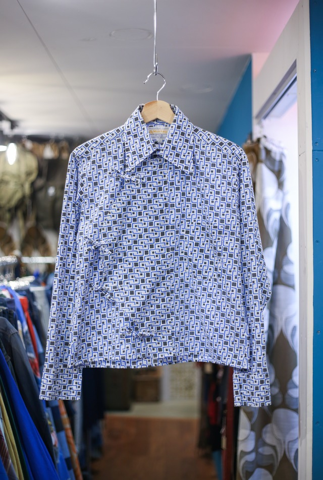 “Asymmetry front & short custom” 70’s vintage shirt