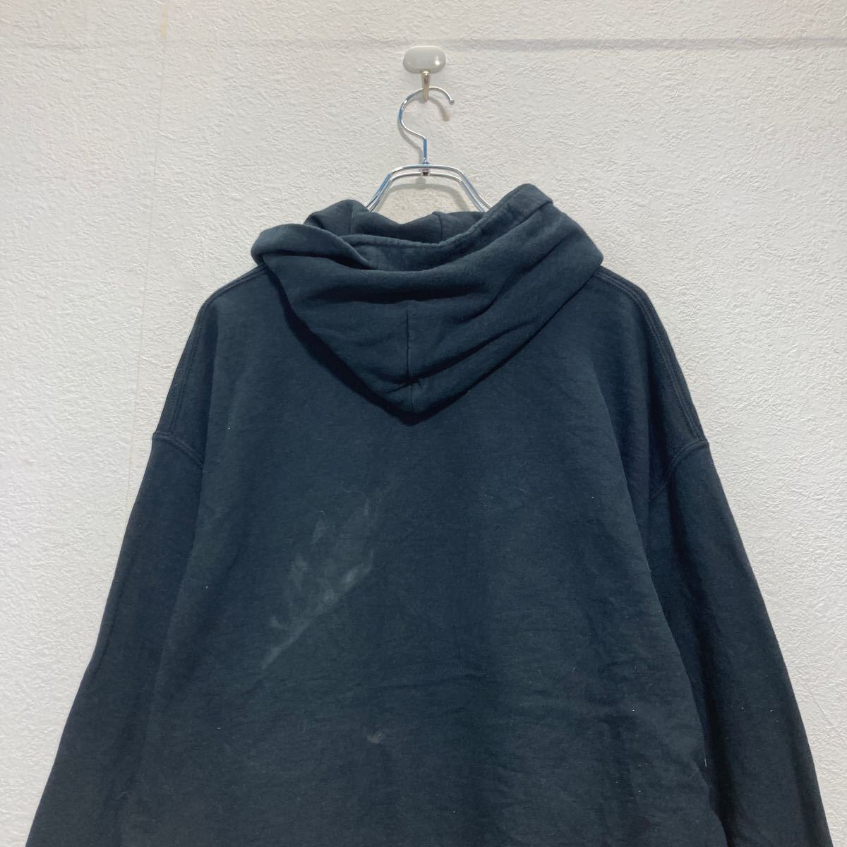 GILDAN プリント スウェット パーカー L ブラック ホワイト ギルダン