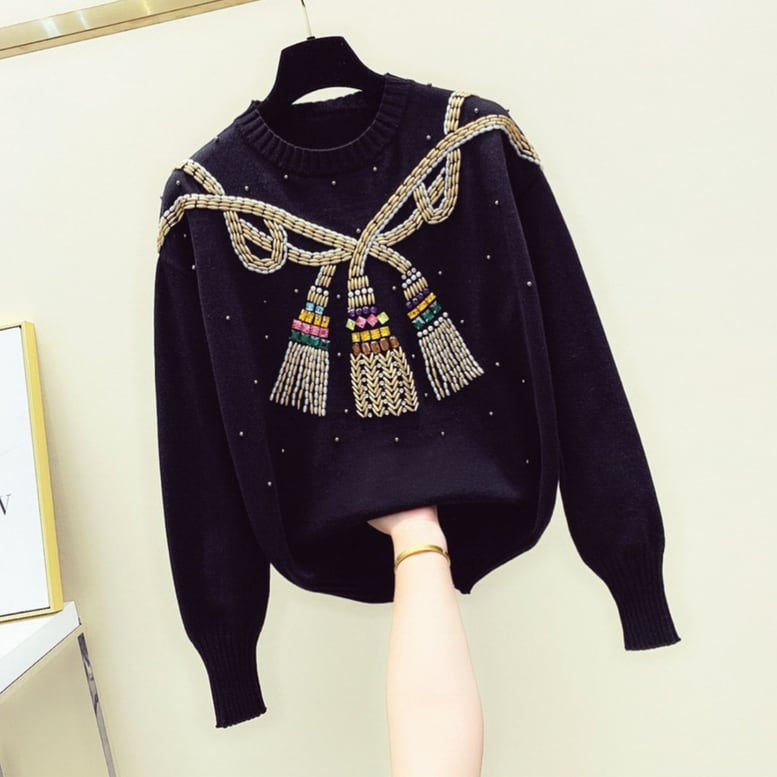 エスニックニットプルオーバー カットソー トップス レディース