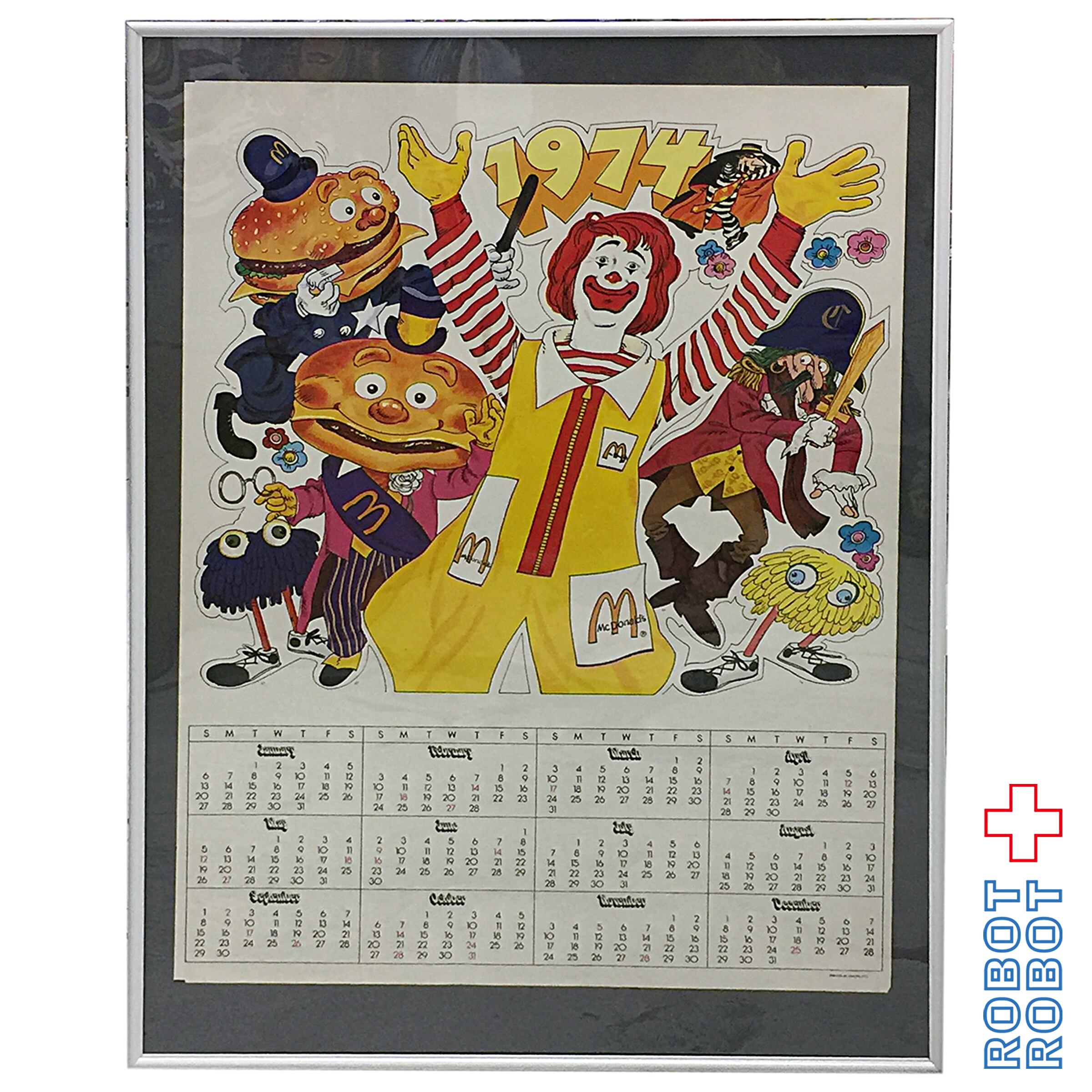 74' McDonalds Calendar マクドナルドカレンダー 当時レトロ マクドナルド カレンダー 1974 | ROBOTROBOT