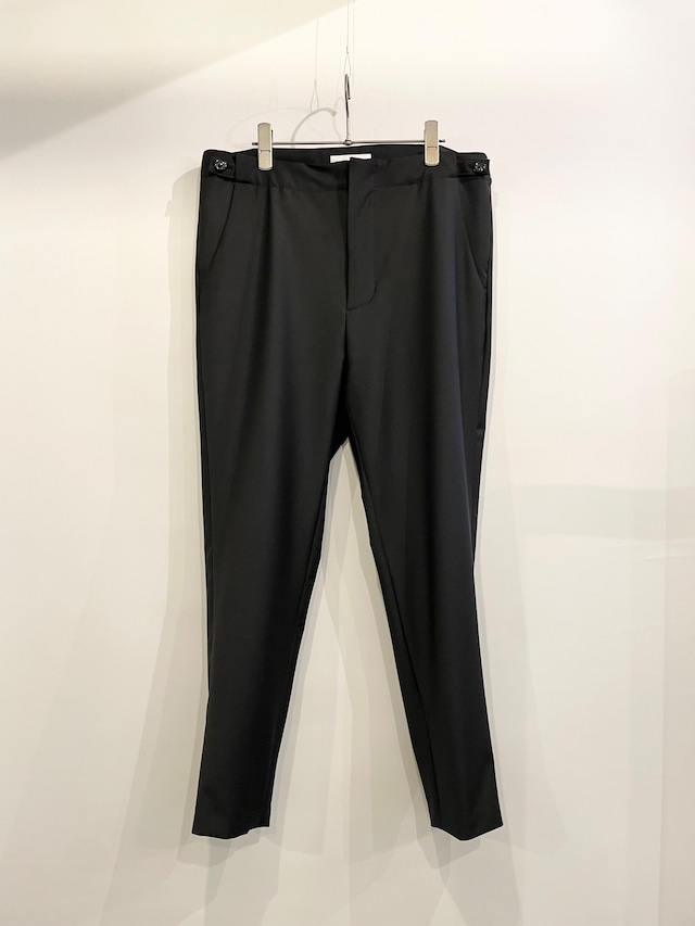 T/f F2 washable stretch tropical virgin wool narrow tapered pants - black