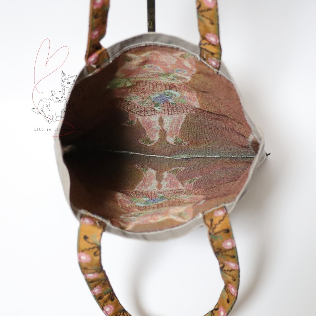 Nathalie Lete Rectangle tote bag Black cat　ナタリーレテA4サイズバッグ　Black cat