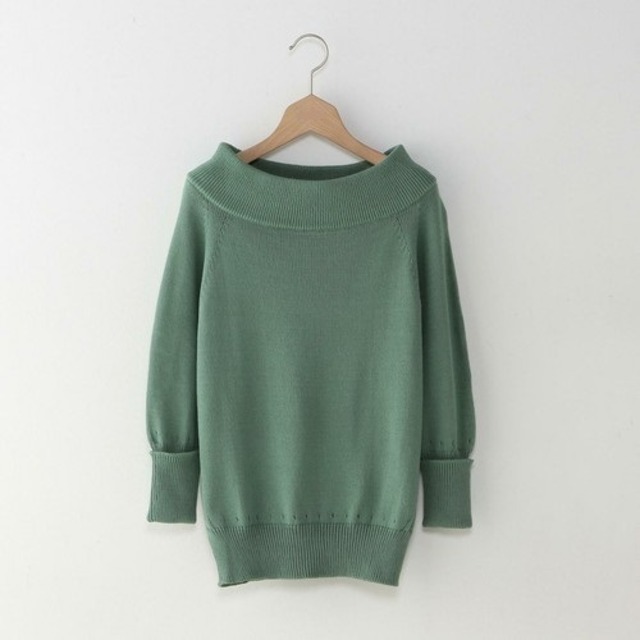 美品 Steven Alan スティーブンアラン COTTON CORD BORT NECK KNIT F