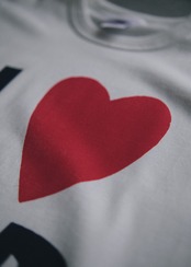 the "I ♡ LP" letterpress tee in natural（受注生産）