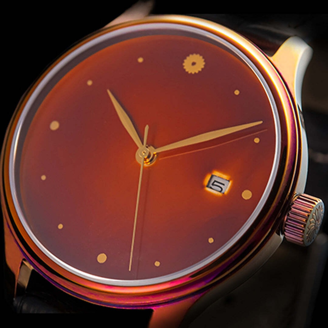 ドリームウォッチ・漆・白檀塗 カラー 本牛革スムース ベルト