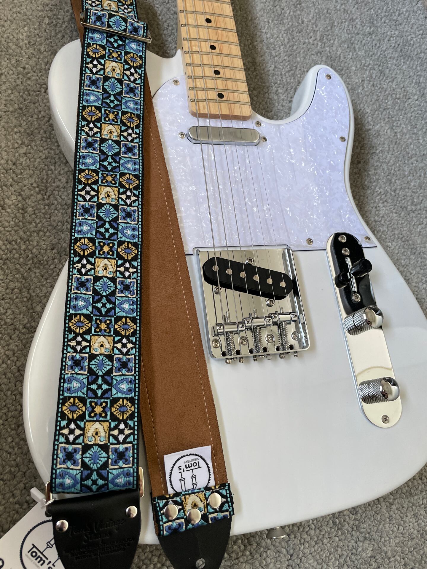 Tom's Vintage Straps【Blue Woodstock】ハンドメイド ギター