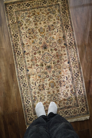 【968】Vintage Persian kashan rug 1990's