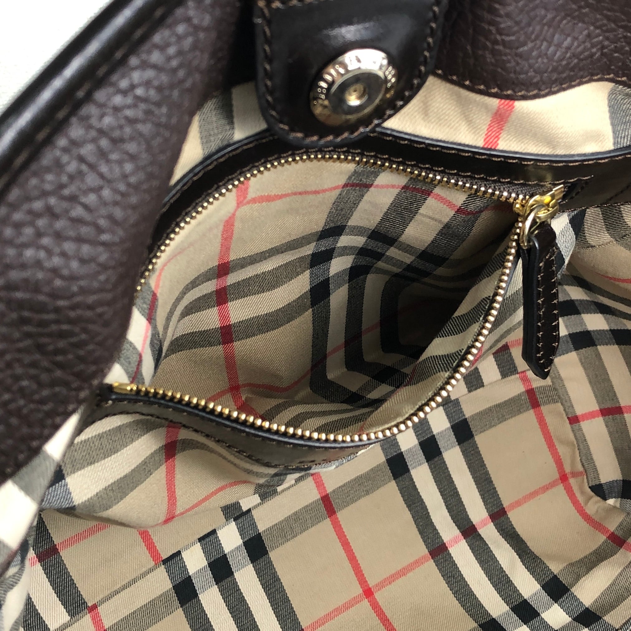 BURBERRY バーバリー ショルダーバッグ ダークブラウン ロゴ レザー