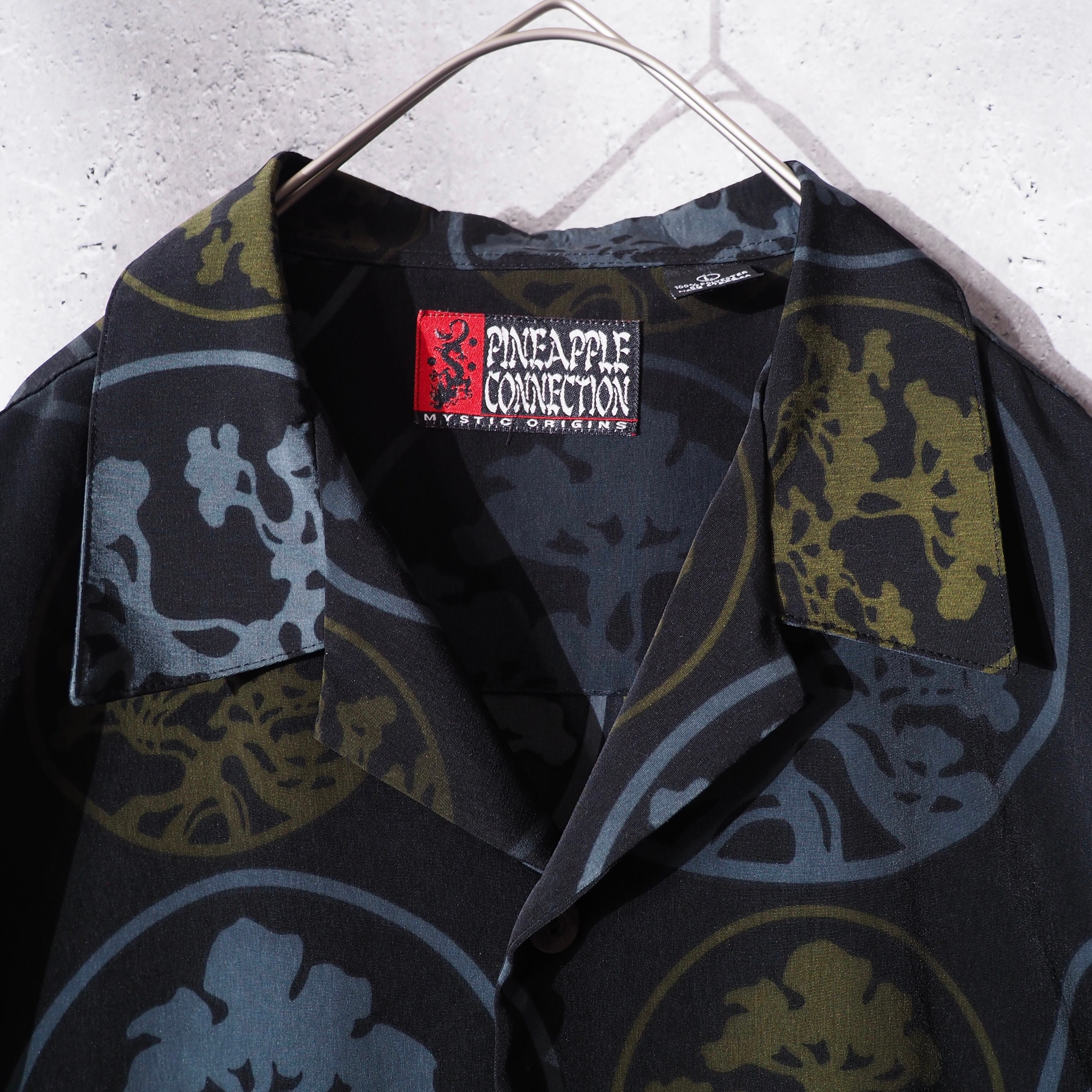 ” 五葉松 ” Japanese art pattern printed open collar shirt