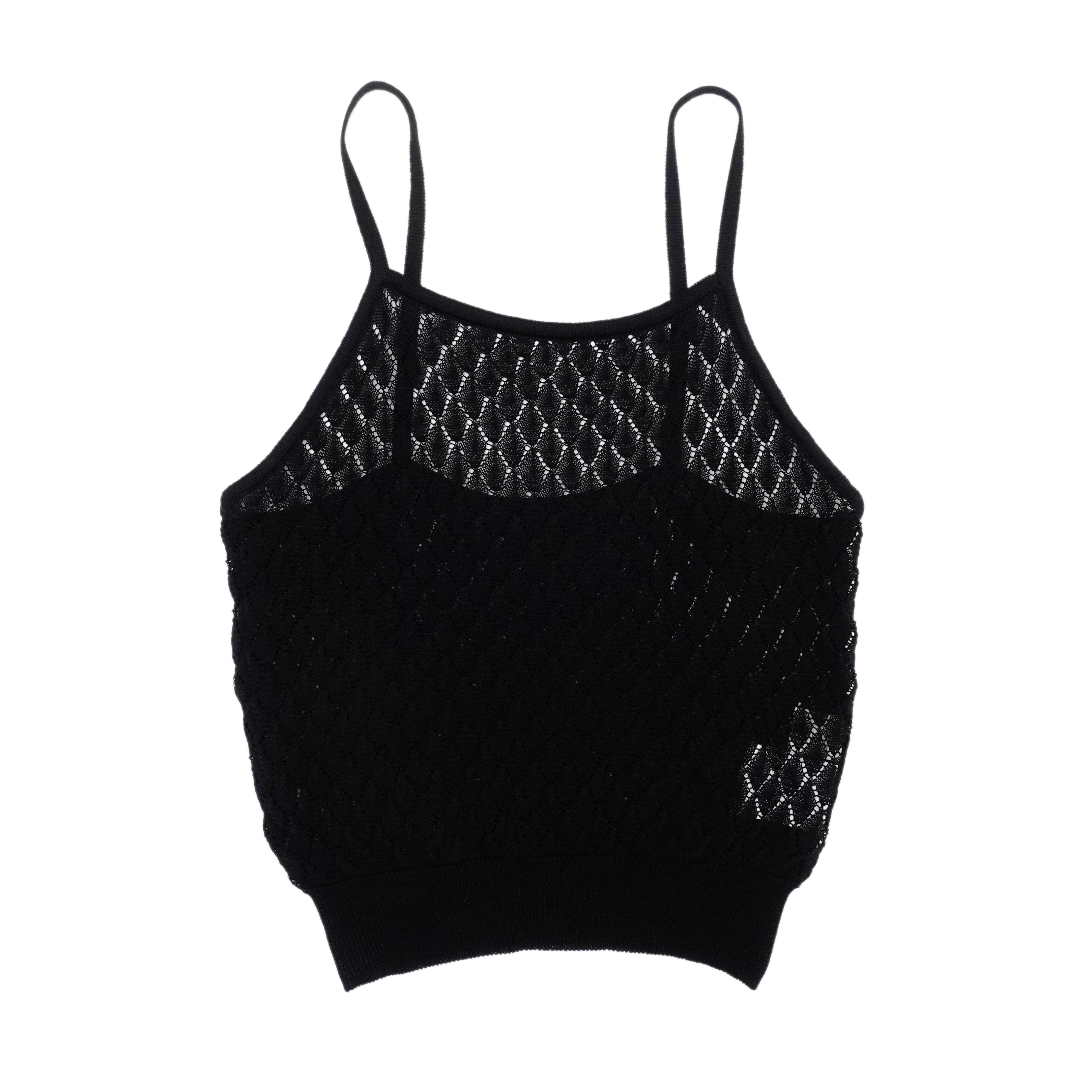 Ernie Palo Open Work Knit Camisole (BLACK) | SO SHOP & HOSTEL