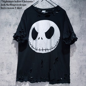 "Nightmare before Christmas"Jack Skellington design boro custom T shirt