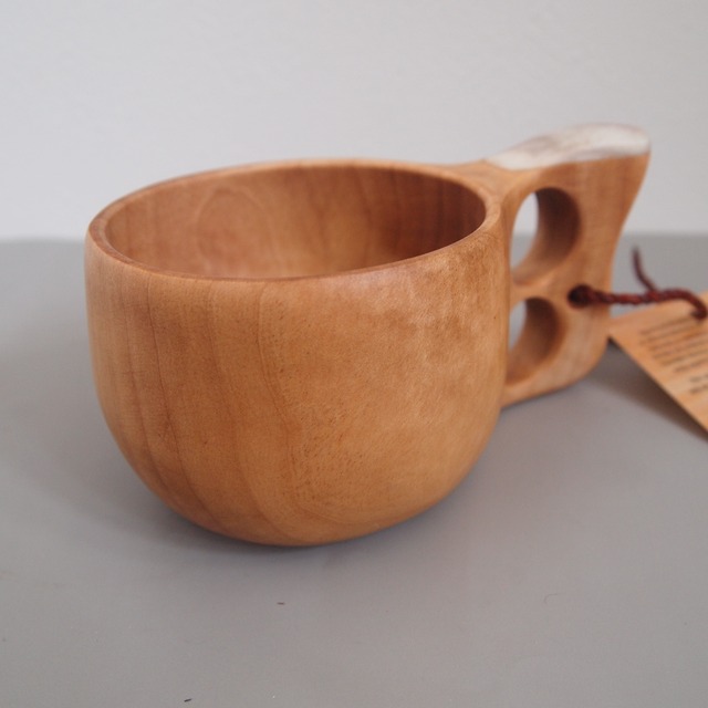 コイヴマー／フィンランド産ククサ／2つ穴ハンドル190cc／角付き／白樺  