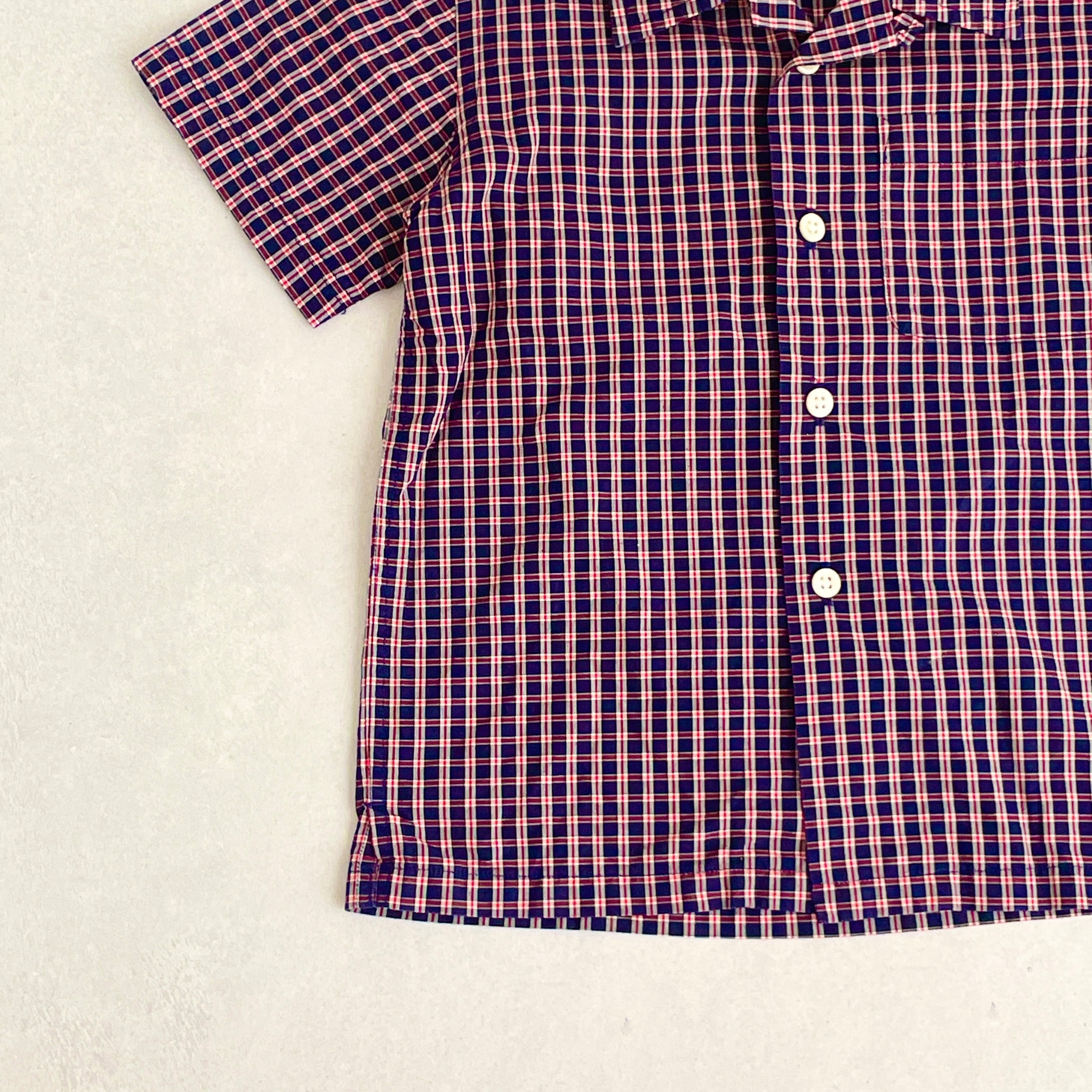 90cm】POLO JEANS RALPH LAUREN S/S check open collar shirt / ポロ