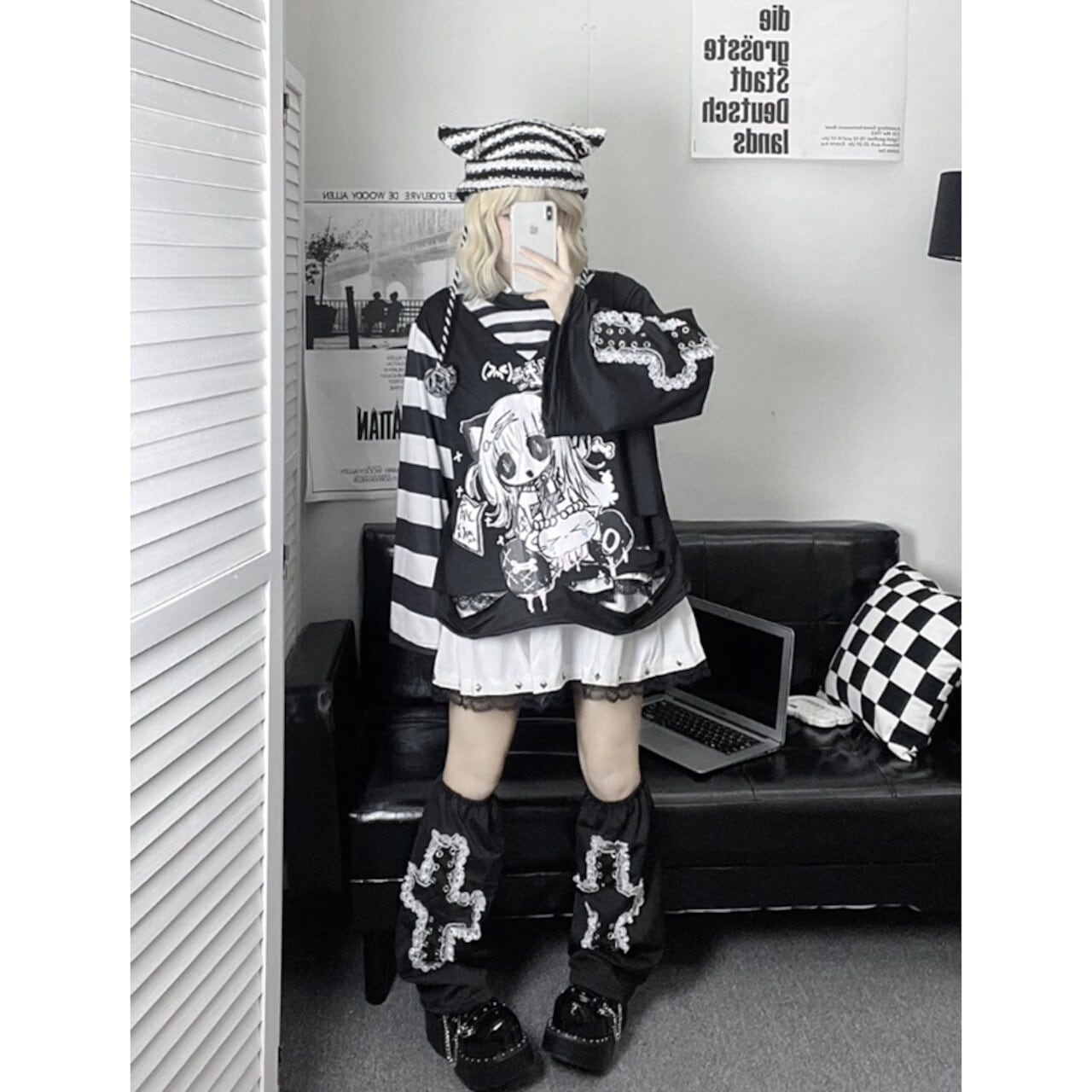 0時までタイムセール 国内発送 長袖 フェイクツーピース レッグカバー