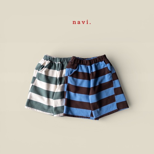【予約】NAVI ボーダーハーフパンツ 90~160