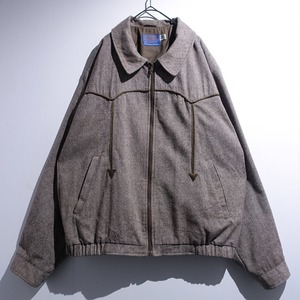 70s “Pendleton” Tweed Western Design Zip Blouson
