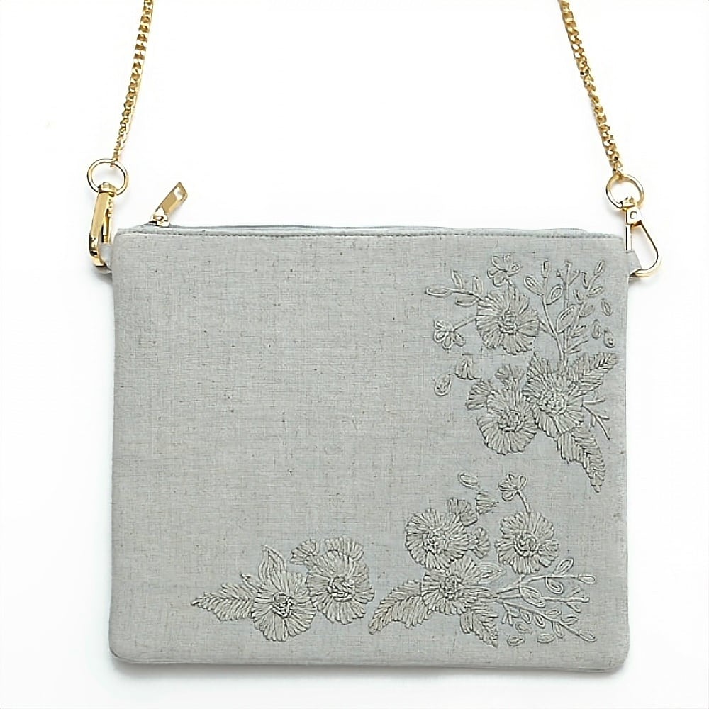 モノトーン花刺繍 ショルダーバッグ | 猫とイチオクノホシ