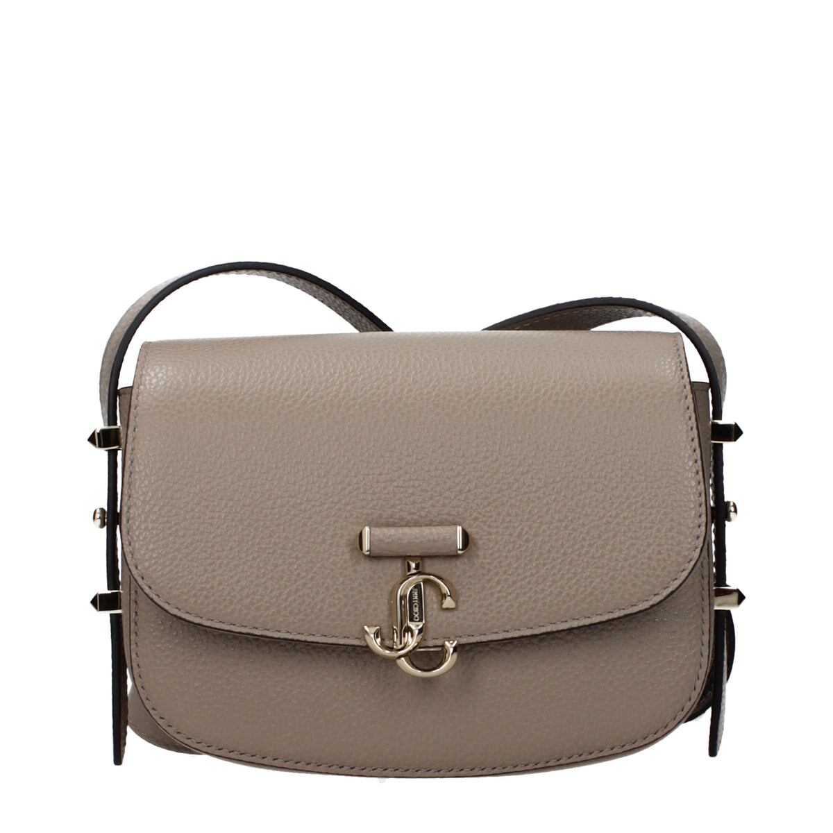 【新品】JIMMY CHOO ジミーチュウ レディース クロスボディバッグ レザー グレー JCBCROSSBODYSOGLTTAUPE