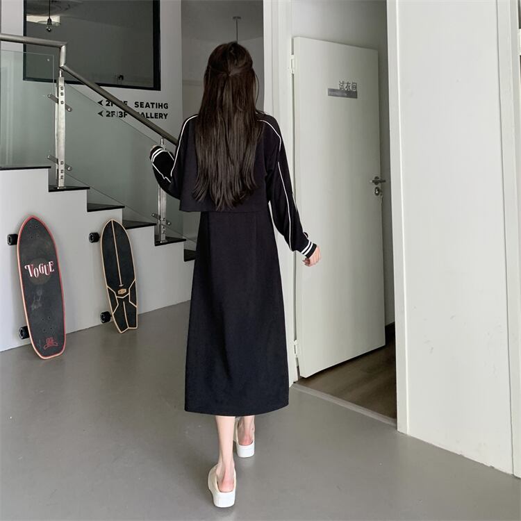 アウター ワンピース ブルゾン シャンパー 膝丈 ひざ丈 膝上 袖あり