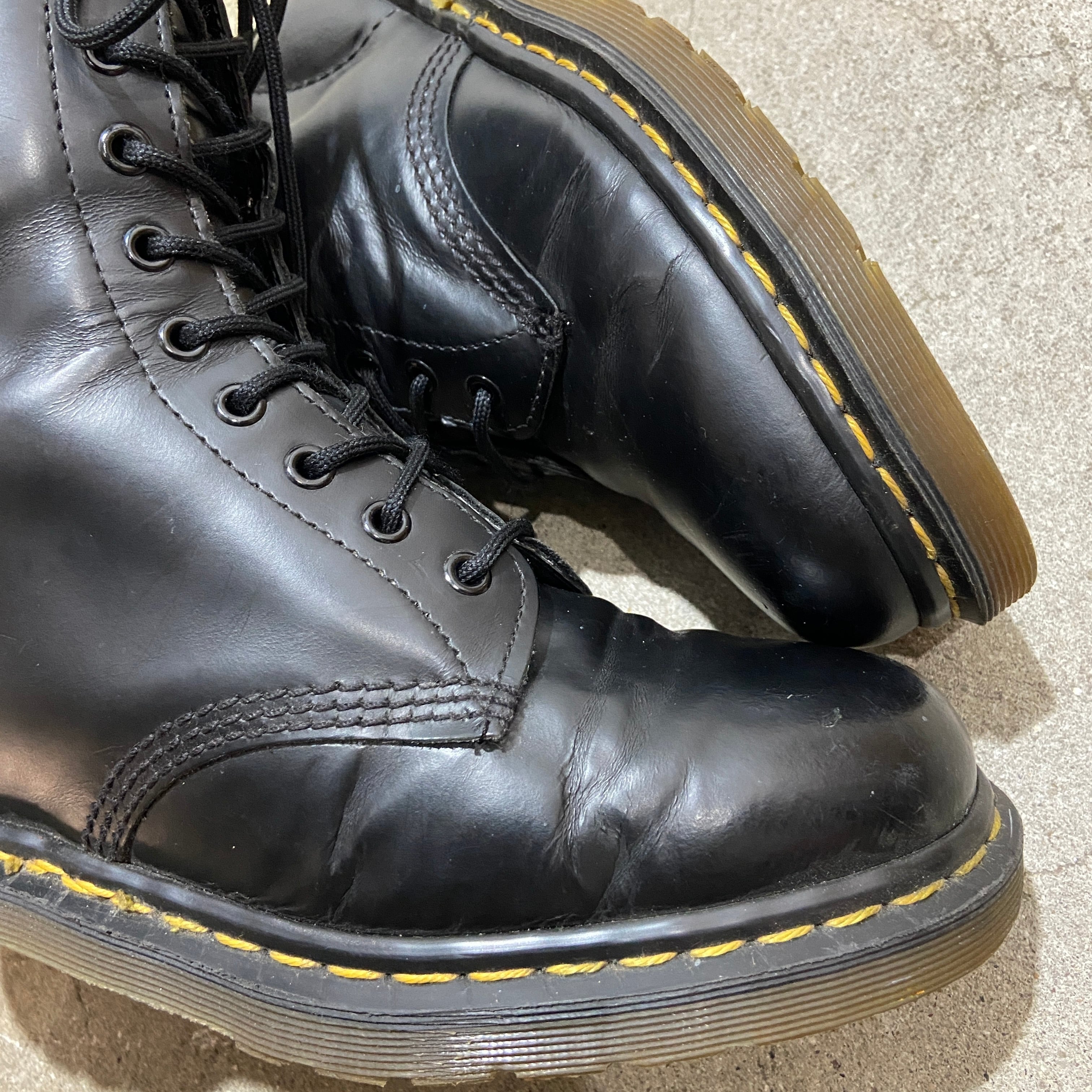 送料無料』イングランド製Dr.Martens 14ホールレザーロングブーツ 黒