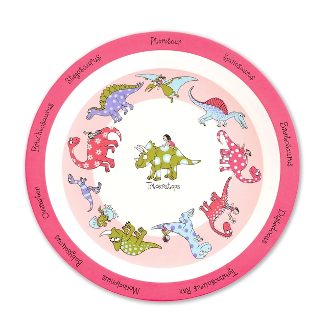 Melamine Plate Dino pink_45PL