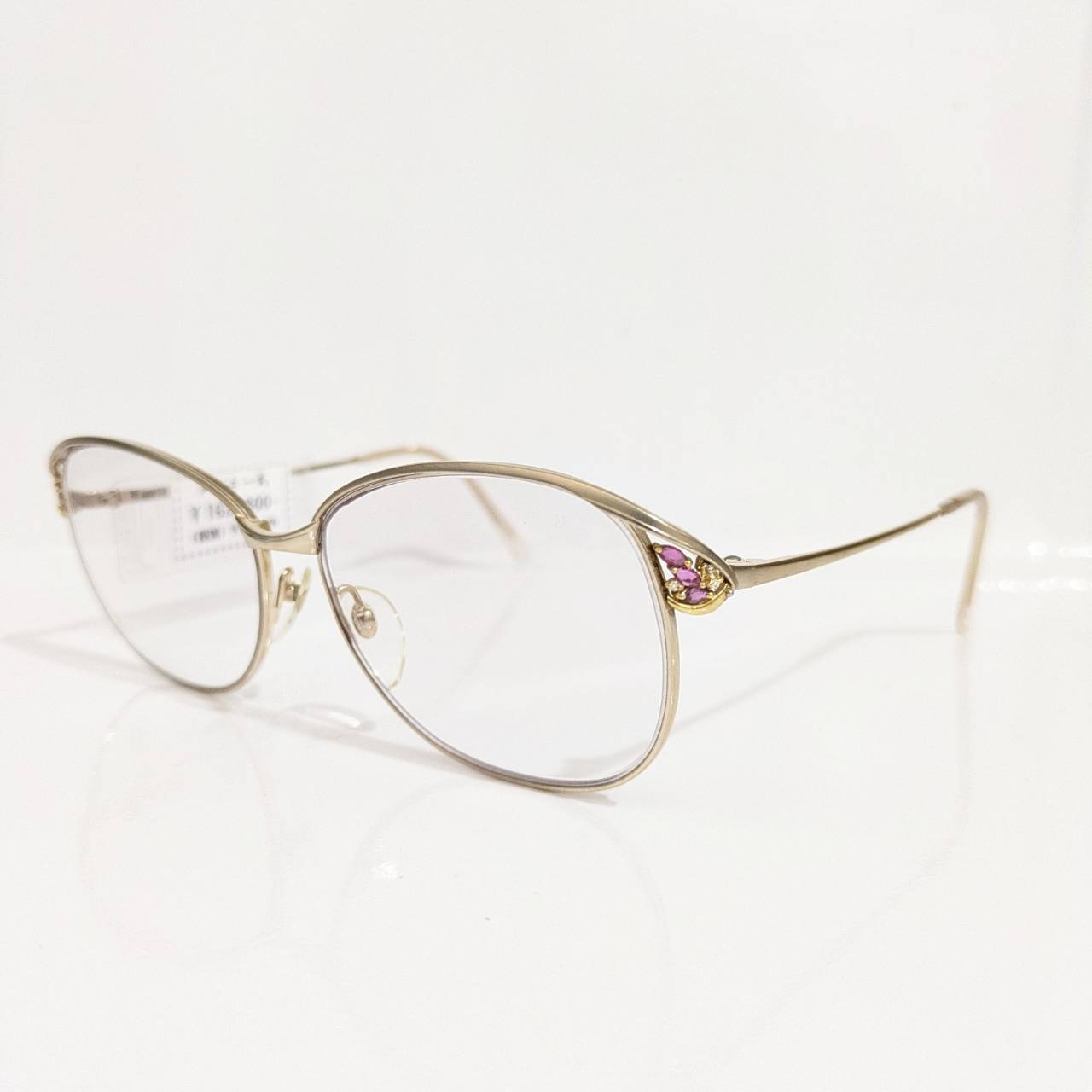 【HOYA】ボストンメタルフレーム ゴールド 宝石ダイヤ・ルビー