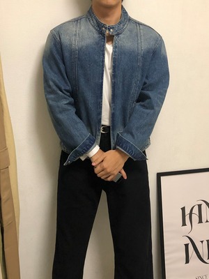 Needle Stitch Washed Denim Jacket (2color)