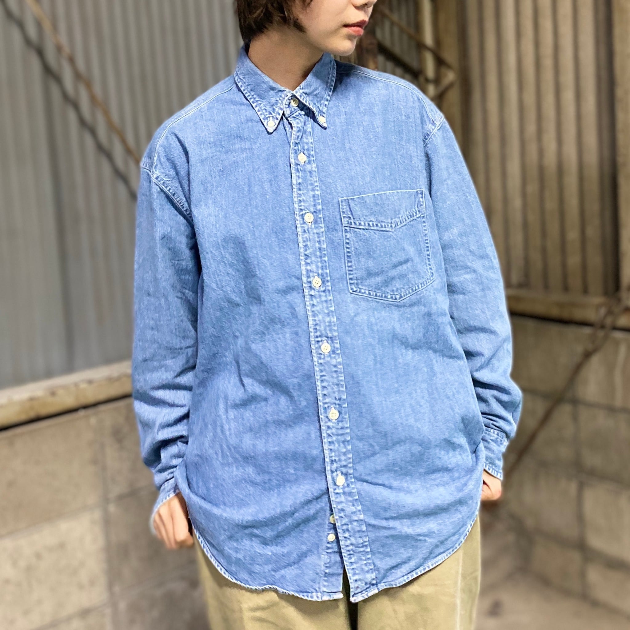 GAP ギャップ 長袖 ボタンダウン デニムシャツ B.Dシャツ 薄色 メンズS 古着【長袖シャツ】 | cave 古着屋【公式】古着通販サイト